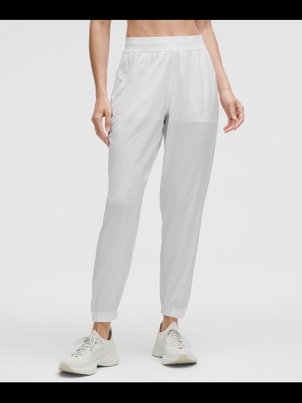 Lululemon Adapted State Perforated White Jogger Pants
